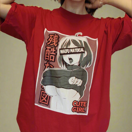 waifu red t-shirt