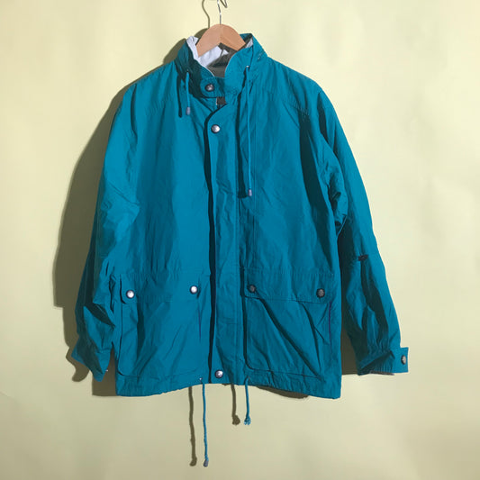 ice cream on a rainy day turquoise jacket