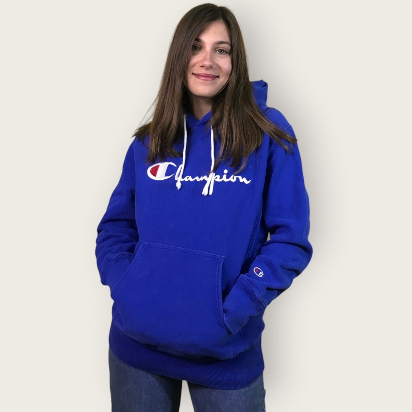 champion blue sweatshirt