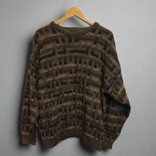 divina comedia brown patterned pullover