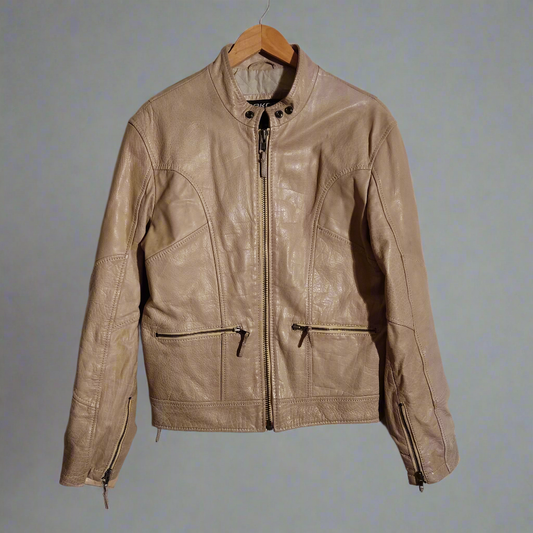 dakota panakota beige leather jacket