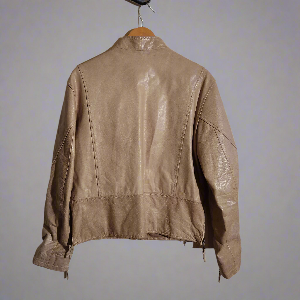 dakota panakota beige leather jacket