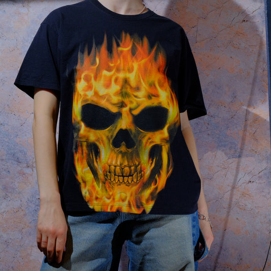 skull on fire t-shirt