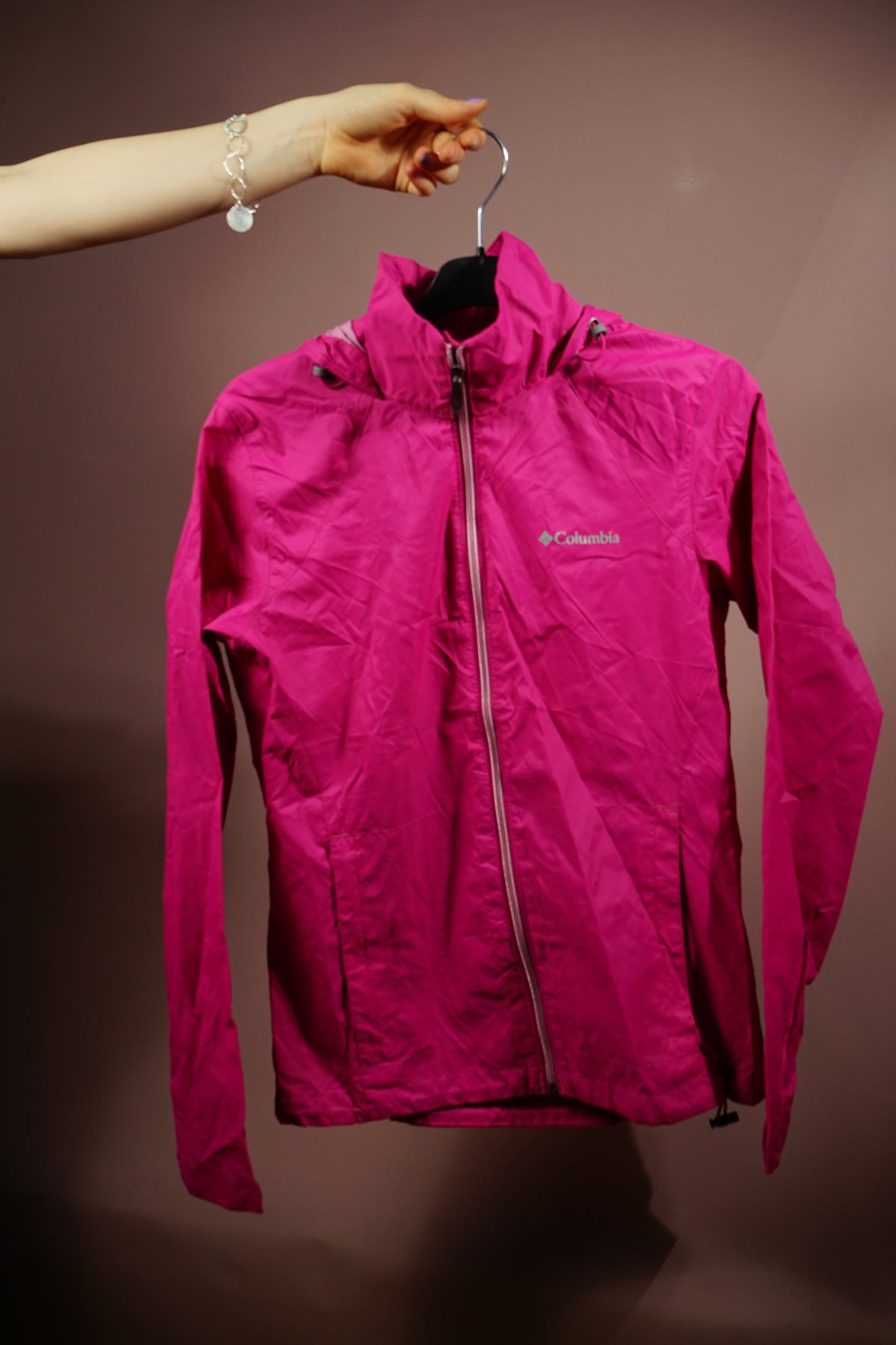 columbia pink windbreaker