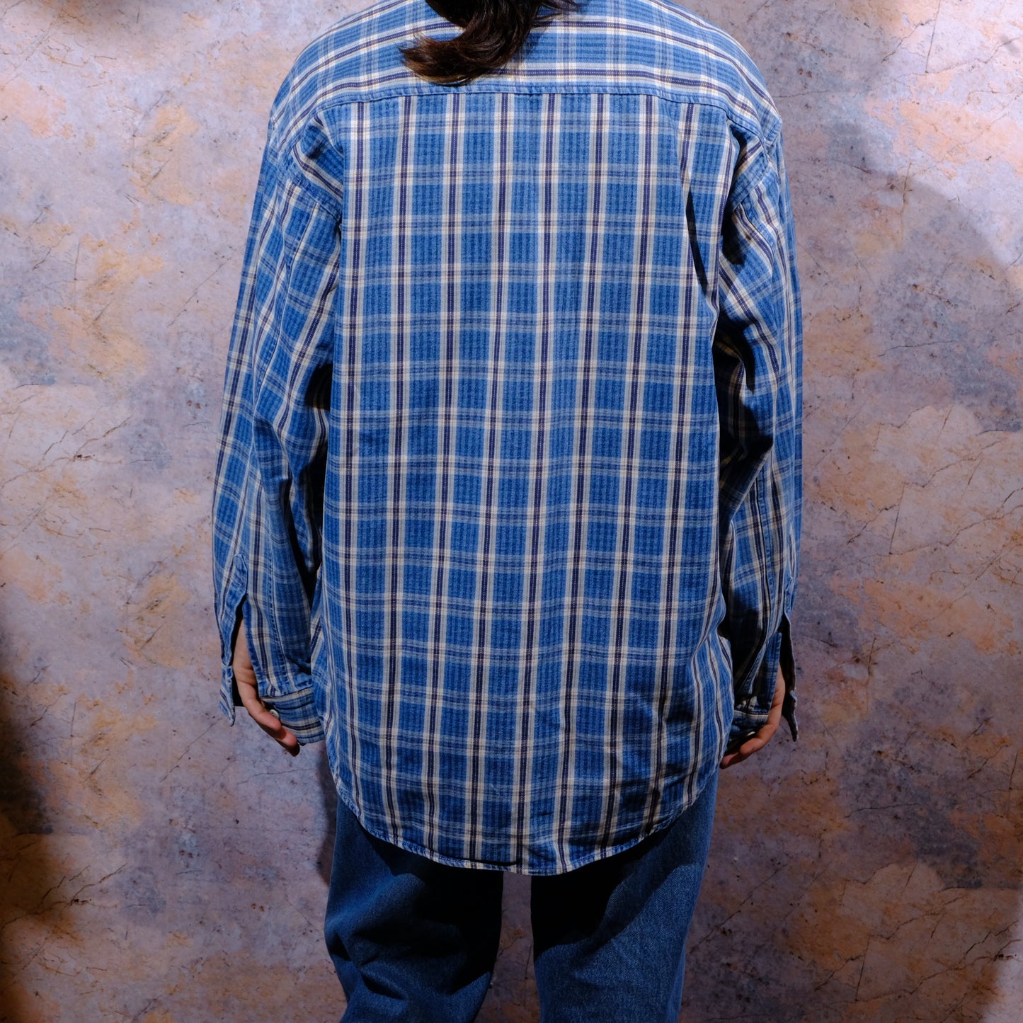 levi's blue checked shirt