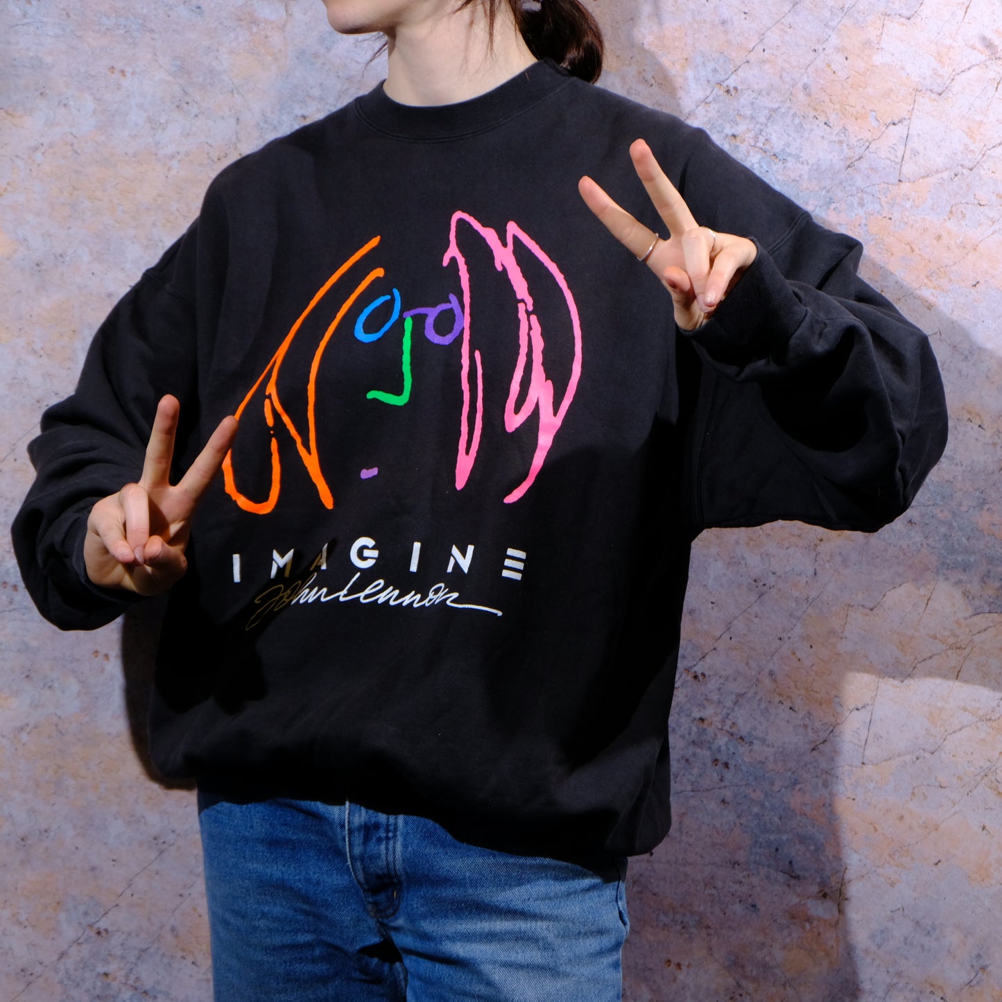 colorful john lennon sweater