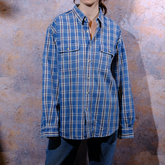 levi's blue checked shirt